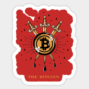 Tarot Card Bitcoin, Three of Swords Sticker